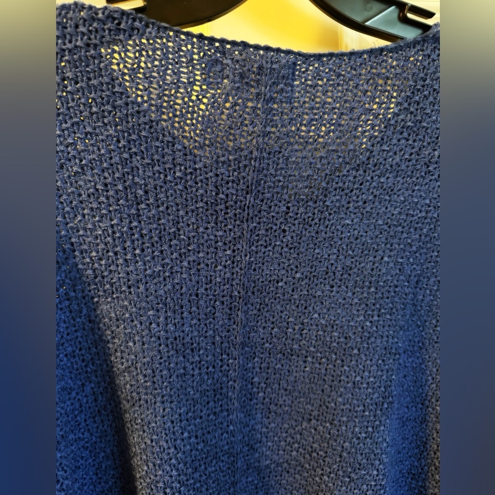 NWT "Beach Life" Cape Cod Map Blue Slouchy Knit Sweater, One Size S-L - Picture 10 of 13